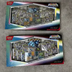 Pokemon Prismatic Evolutions Lucario Tyranitar EX Premium Collection (Lot of 2) - Image 1
