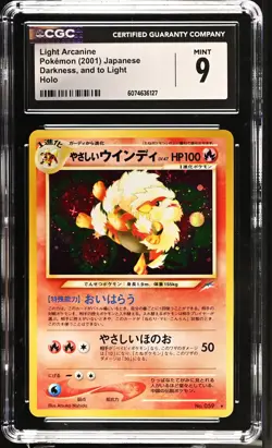 CGC 9 MINT Light Arcanine 2001 Neo Destiny Japanese 59 Holo Pokemon Card - Image 1