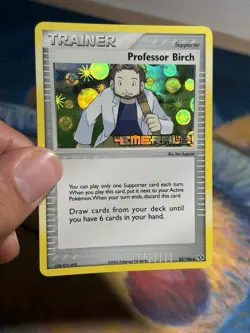 Professor Birch 82/106 Ex Emerald Trainer Reverse Holo Stamped Pokemon Card MP - Image 3