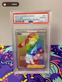 PSA 10 🌈 Kabu 077/073 Champion's Path RAINBOW RARE Pokemon Card GEM MINT - Image 1