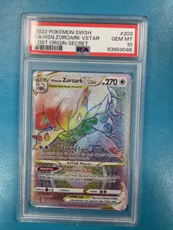 Hisuian Zoroark VSTAR #203/196 Lost Origin - PSA 10 Graded Pokemon Card 2022 - Image 1