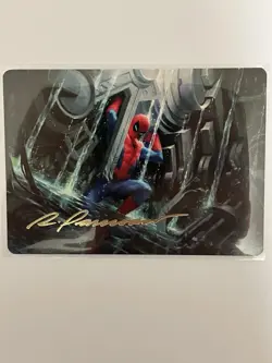 Spiderman Art Card Art Series Gold Signed Magic 22/54 Strength Of Will Nm - Image 1