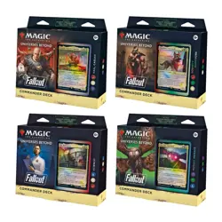 Magic the Gathering Fallout COMMANDER DECK DISPLAY CASE Set of 4 Sealed - Image 1