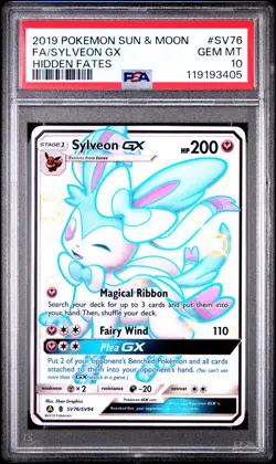 2019 POKEMON SUN & MOON HIDDEN FATES #SV76 FULL ART/SYLVEON GX PSA 10 - Image 1