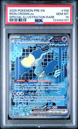 2025 POKEMON PRE EN-PRISMATIC EVOLUTIONS #158 IRON CROWN EX PSA 10 - Image 1