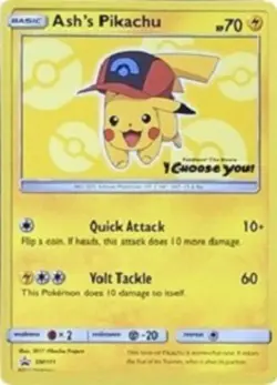 Lightly Played Ash's Pikachu - SM111 - SM Black Star Promo Pokemon SM Promos - Image 1