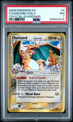 2006 POKEMON EX CRYSTAL GUARDIANS #4 CHARIZARD-HOLO PSA 7 - Image 1