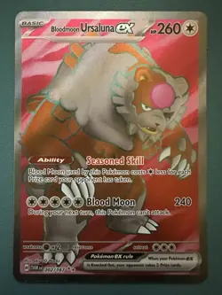Pokemon TCG Bloodmoon Ursaluna EX Twilight Masquerade 202/167 Full Art Rare - Image 1