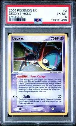 2005 POKEMON EX EMERALD #2 DEOXYS-HOLO PSA 6 - Image 1
