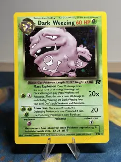 Dark Weezing 14/82 Team Rocket Unlimited Holo Rare Vintage Pokemon Card HP - Image 1
