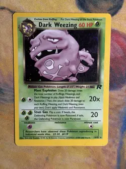 Dark Weezing 14/82 Team Rocket Unlimited Holo Rare Vintage Pokemon Card HP - Image 2