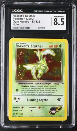 CGC 8.5 Rocket's Scyther 2000 Gym Heroes 13/132 Holo Pokemon Card - Image 1