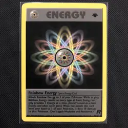 RAINBOW ENERGY - 80/82 - 1st Edition Team Rocket - Rare - Pokemon Card - NM - Image 1
