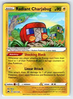 Radiant Charjabug 051/159 2023 Crown Zenith Pokemon Card Ultra Rare Holo - Nm - Image 1