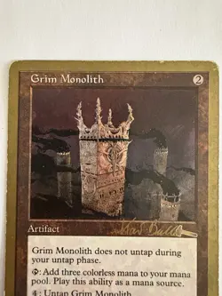 MTG - Grim Monolith - 1999 World Champ - NM - Tokyo Gold Border Rare HP Magic - Image 2