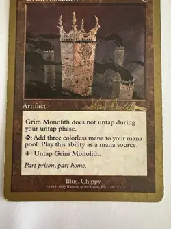 MTG - Grim Monolith - 1999 World Champ - NM - Tokyo Gold Border Rare HP Magic - Image 3