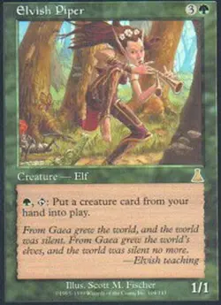 MTG Elvish Piper, Urza's Destiny, Heavily Played, English - Image 1