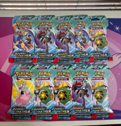 10 Journey Together Sleeved Pokemon Booster Packs In Hand - Lot Of 10 - Image 1