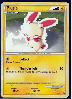 2010 POKEMON MINUN 34/95 & PLUSLE 36/95- HGSS UNLEASHED Uncommon-REGULAR-NM/M - Image 4