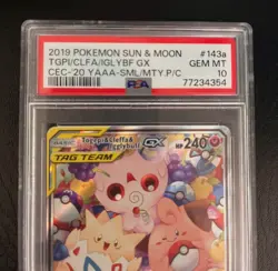 2019 Pokemon Sun And Moon- Togepi&Cleffa& Igglybuff Tag Team GX- PSA 10 Gem Mint - Image 2