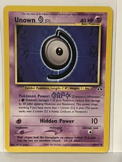 Unown [D] 47/75 Neo Discovery NM Pokemon Fast Shipping - Image 1