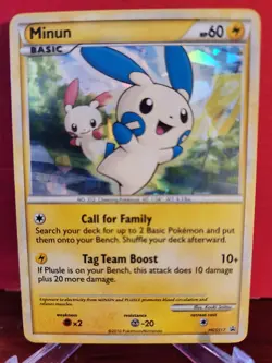 Minun HGSS17 Black Star Promo Cracked Ice Heart Gold Soul Silver Pokemon TCG - Image 1