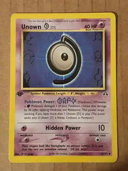 Pokemon Unown D 47/75 Neo Discovery 1st Edition LP See Pictures - Image 1