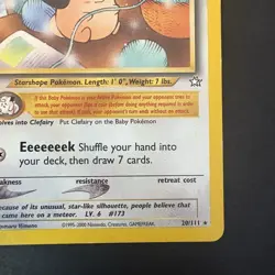 Pokemon vintage Non-Holo Rare Cleffa 20/111 Neo Genesis WotC - Image 4