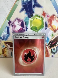 Pokemon TCG Prismatic Evolutions Fire Energy SVE010 Holo Near Mint (NM) - Image 1
