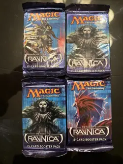 Magic The Gathering- 15 Card Booster Pack ( Ravnica). LOT OF 4 - Image 1