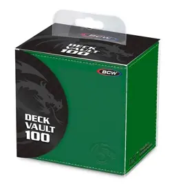 1 BCW Deck GREEN Case LX 100 Gaming Cards Storage Vault w/ Removable Tray & Box - Image 2