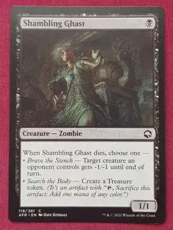 Magic The Gathering ADVENTURES IN FORGOTTEN REALMS SHAMBLING GHAST card MTG - Image 1