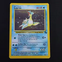 Lapras Holo Rare 10/62 Fossil Unlimited WOTC 1999 Vintage Pokemon TCG Card *MP* - Image 1