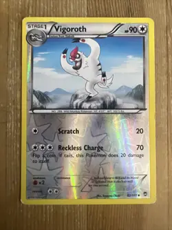 Pokemon TCG Vigoroth Furious Fists 82/111 Reverse Holo Uncommon HP - Image 1