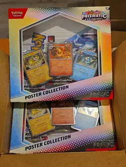 Pokemon S&V PRISMATIC EVOLUTIONS Poster Collection OPEN Display Case of 6 Boxes - Image 2
