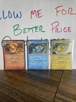 Pokemon Black Star Promo - Flareon Vaporeon Jolteon SVP 167 168 169 Cosmos Holo - Image 1
