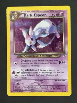 Pokemon Dark Espeon 4/105 Holo Rare Neo Destiny Unlimited LP - Swirl - Image 2