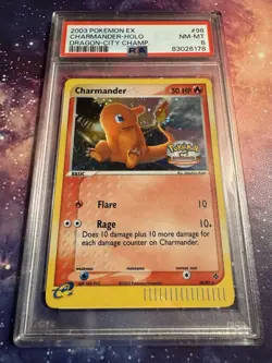 POKEMON EX DRAGON CITY CHAMPIONSHIPS CHARMANDER #98 HOLO PSA 8 NM #53753567 - Image 2