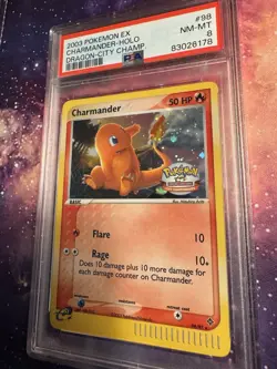 POKEMON EX DRAGON CITY CHAMPIONSHIPS CHARMANDER #98 HOLO PSA 8 NM #53753567 - Image 3