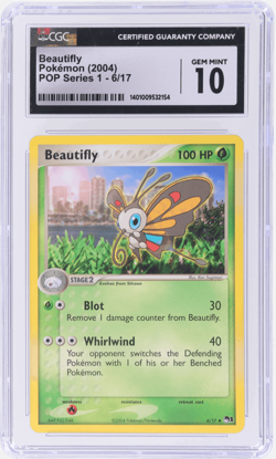 2004 Pokemon Pop Series 1 Beautifly #6 CGC 10 - Image 1