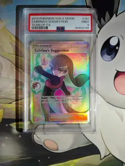 Sabrina's Suggestion 181/181 2019 Pokemon Sun &Moon Team Up Full Art (FA) PSA 9 - Image 1