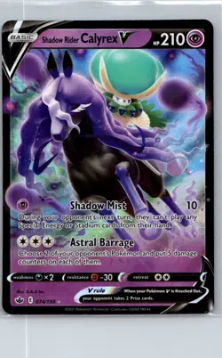 Pokemon TCG Shadow Rider Calyrex V 74/198 Chilling Reign NM - Image 1