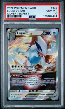 2022 Pokemon Sword & Shield Silver Tempest Lugia VSTAR 139 Silver Tempest PSA 10 - Image 1