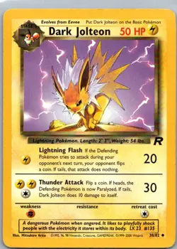 Pokemon TCG Dark Jolteon 38/82 Team Rocket MP - Image 1