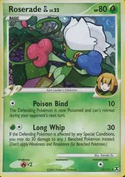 Pokemon TCG - Roserade GL - 12/111 - Rare - Holo - Rising Rivals [Moderate Play] - Image 1