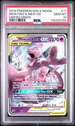 2019 Pokemon Mewtwo & Mew GX 71/236 Sm-Unified Minds Holo - PSA 10 GEM MINT - Image 1