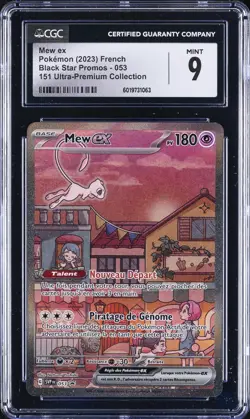 2023 POKEMON FRENCH BLACK STAR PROMOS, 151 ULTRA-PREM COLL #053 MEW EX CGC 9 - Image 1