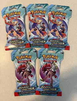 Pokemon-Journey Together Sleeved Booster Packs- LOT OF 5 - Image 1