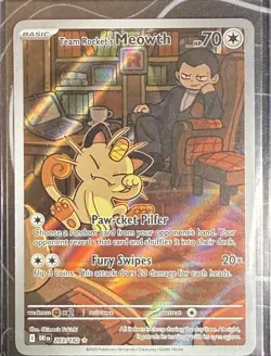 Team Rockets Meowth 203/182 IR Pokemon TCG- Destined Rivals NM FOIL - see pics - Image 1