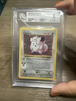 Pokemon 1999 Base Unlimited #5 Clefairy Holo Beckett 6 - Image 1